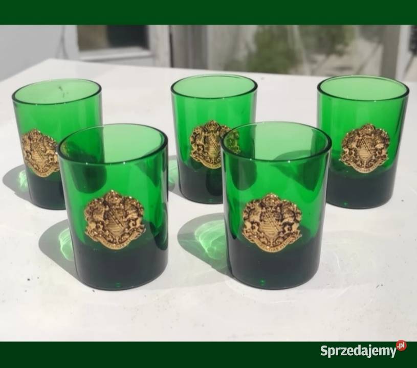Edelglas Wien Germany Barwarezabytkowe zielone Porcelana i szkło