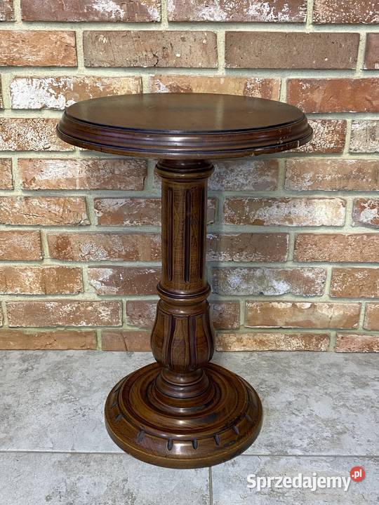Stolik orzechowy kwietnik podstawa lite drewno wielkopolskie Gniezno