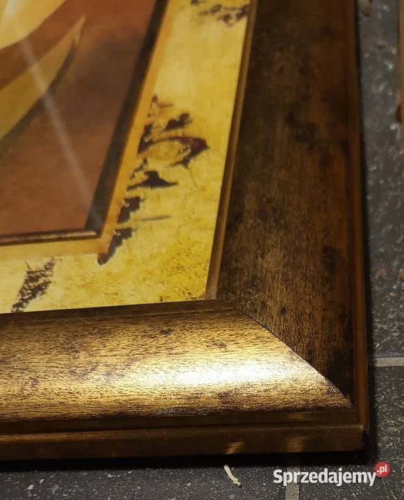 Obraz w drewnianej ramie retro vintage Warszawa