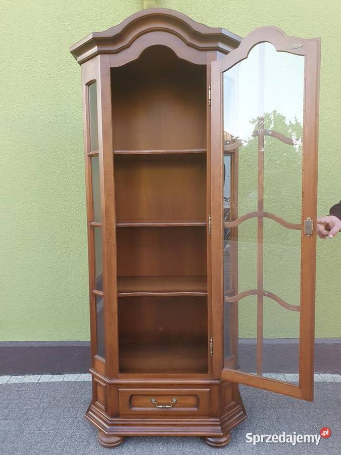 Witrynka serwantka przeszklona drewno wielkopolskie Szymanowice