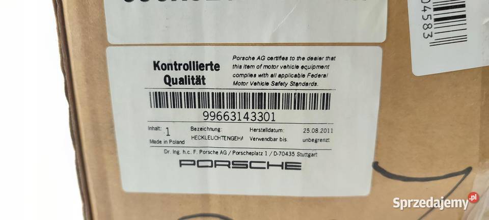 LAMPA TYŁ PORSCHE 911996 LEWA POMARANCZOWA sprzedam