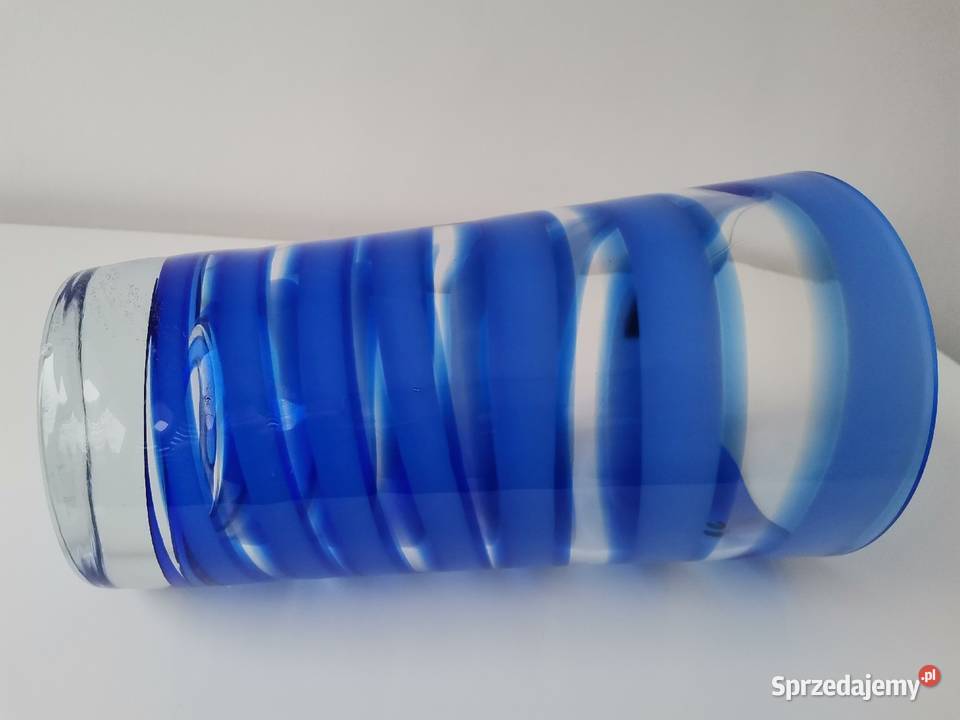 Stary duży ciężki wazon w oplocie Makora Krosno śląskie