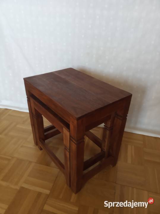 komplet stolików kawowych z drewna egzotycznego łódzkie Łęczyca