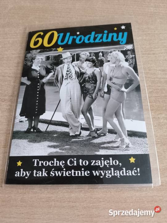 KARTKA urodzinowa retro 60 urodziny z kopertą Kartki okolicznościowe Poznań