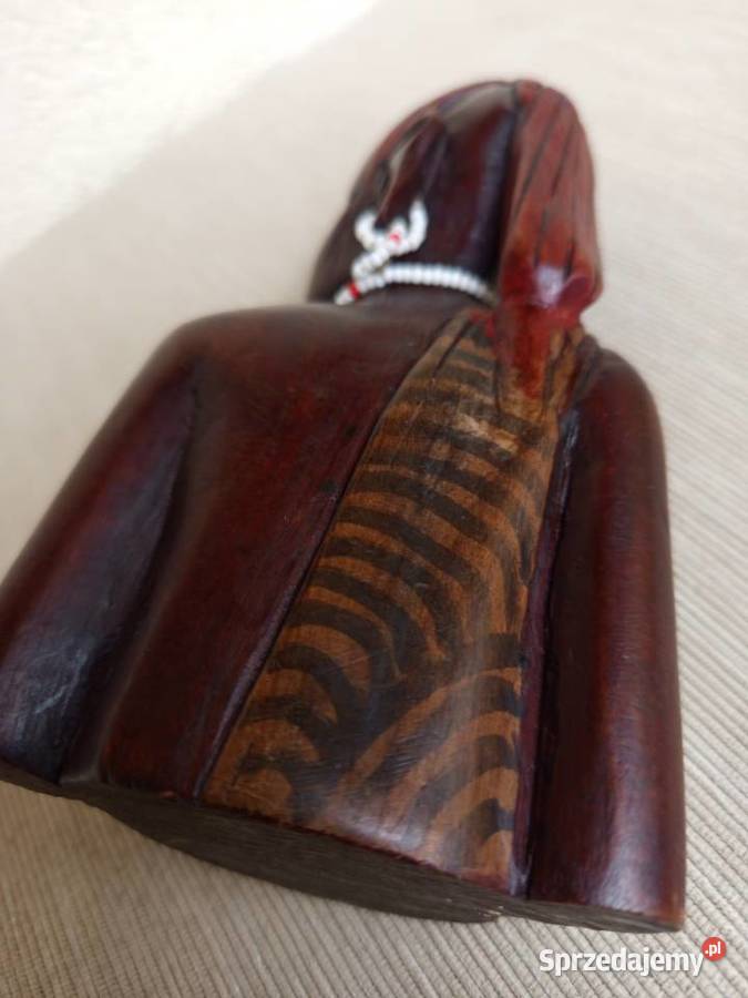 Afrykańska drewniana figurka rzeźba Popiersie mazowieckie Warszawa