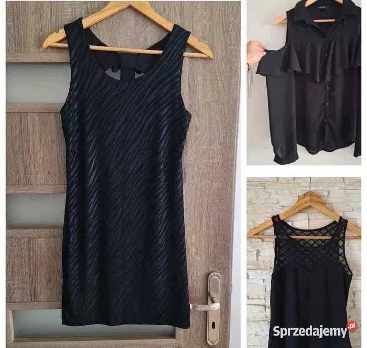 Czarny zestaw 2x sukienka i koszula z odkrytymi Rozmiar 34(XS) Spódnice i sukienki małopolskie Kraków