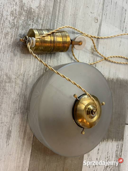 Orginalna stara lampa wisząca z przeciwwagą i Chudów