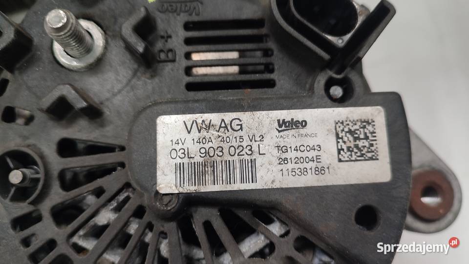 ALTERNATOR VW SKODA SEAT AUDI 03L903023L 140A Włoszczowa