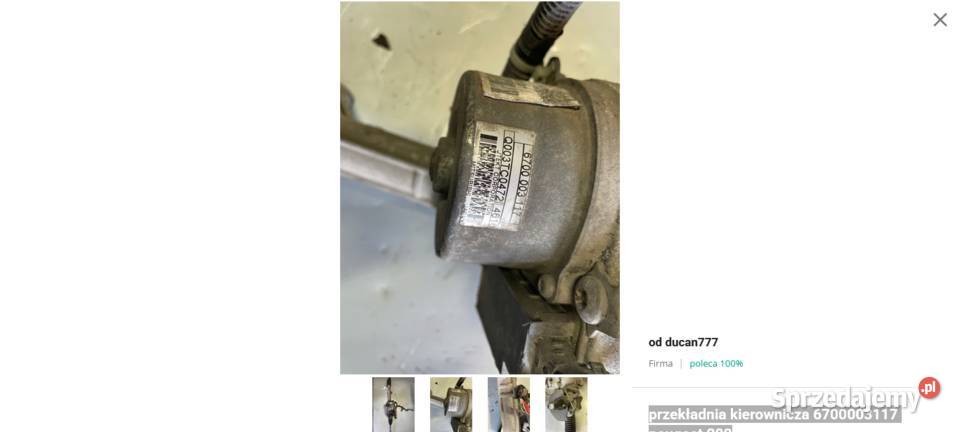 przekładnia kierownicza 6700003117 peugeot 208 Jelcz-Laskowice