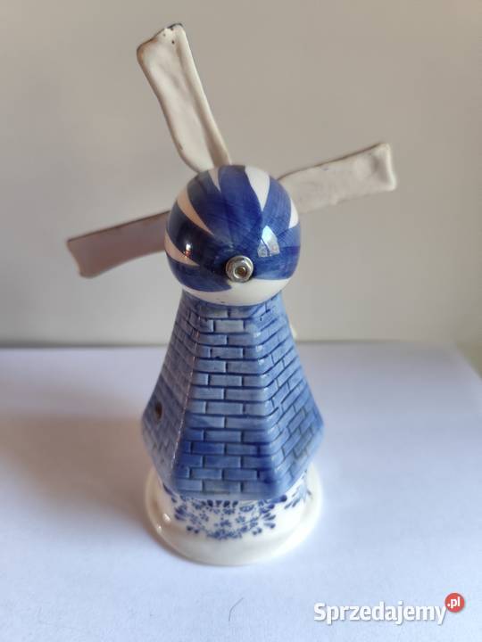 Wiatraczek Delf Holandia Porcelana i szkło Żabia Wola