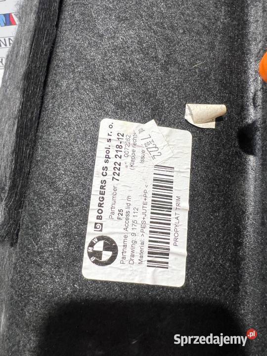 BMW X3 F25 BOCZEK BAGAŻNIKA PRAWY TAPICERKA dolnośląskie