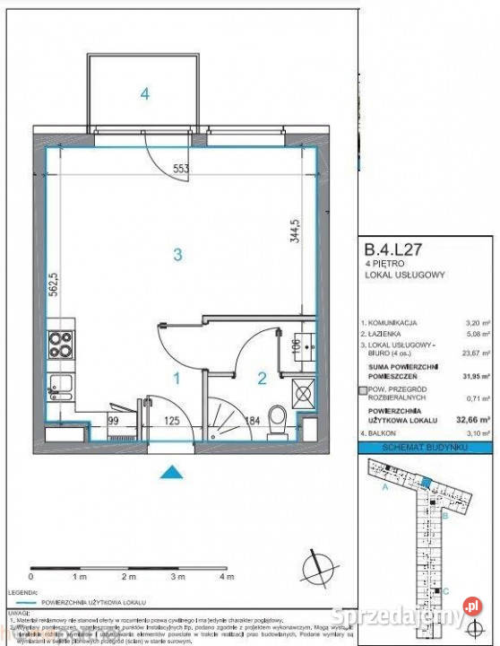 Mieszkanie Wrocław 2832m2 1 pokój 28.32m2