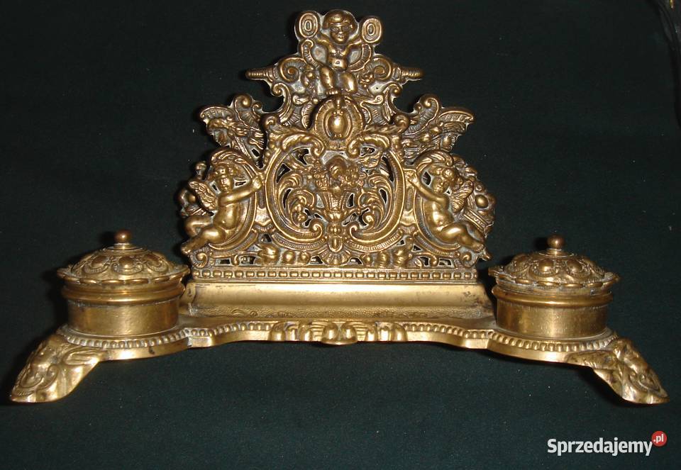 Stary kałamarz mosiężny duży Łódź