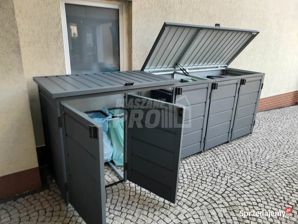 Zabudowa koszy na śmieci wiata śmietnikowa Krynica-Zdrój