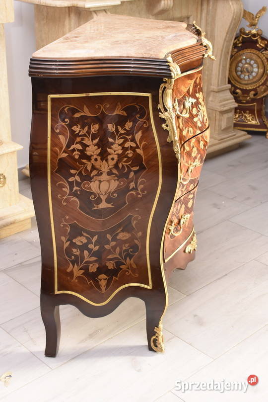 Komoda W stylu Francuskim z intarsją Marmurowy Kraków sprzedam
