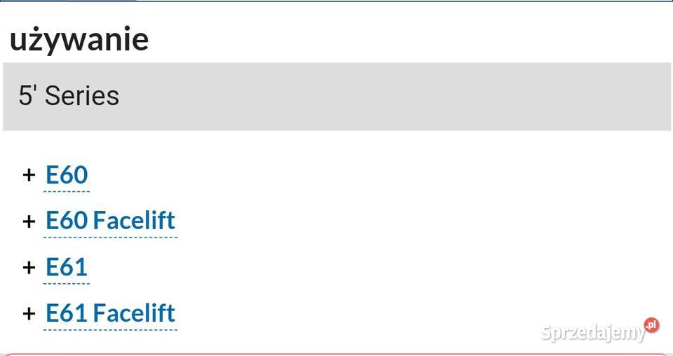 Cięgno Linka klamki zewnętrznej Bmw e60 e61 TYŁ Dębica