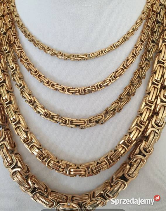 Gruby łańcuszek męski splot królewski stal Łańcuszki