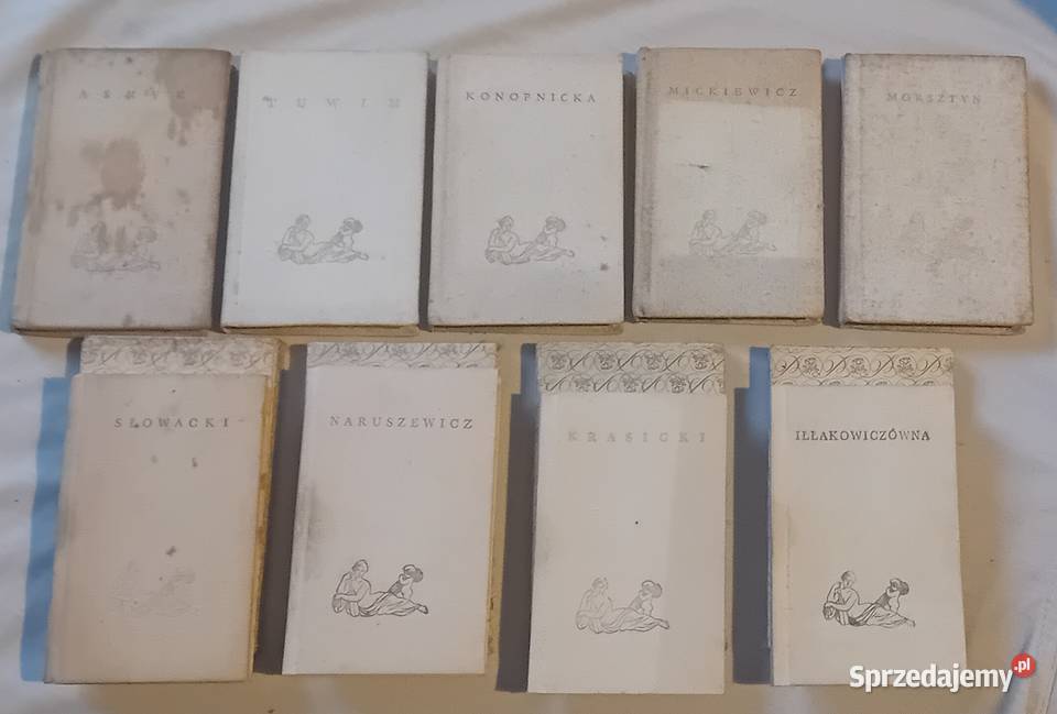 Zestaw 9 książek miniaturek z serii Poeci Polscy Antykwariat