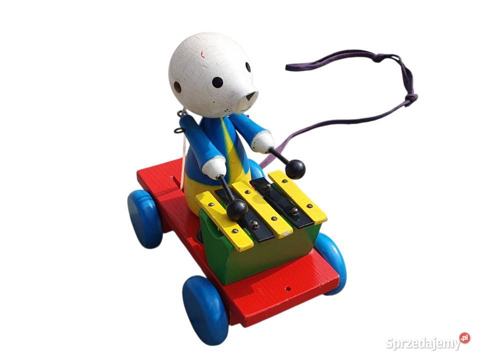 Stara zabawka drewniana zabawka na sznurku Cieszyn