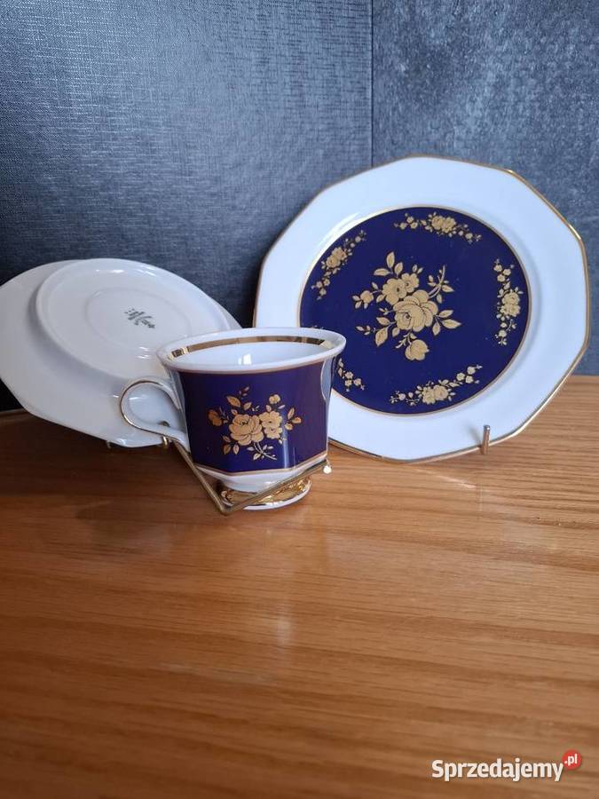 Zestaw filiżanka i dwa tależyki Porcelana i szkło śląskie Częstochowa