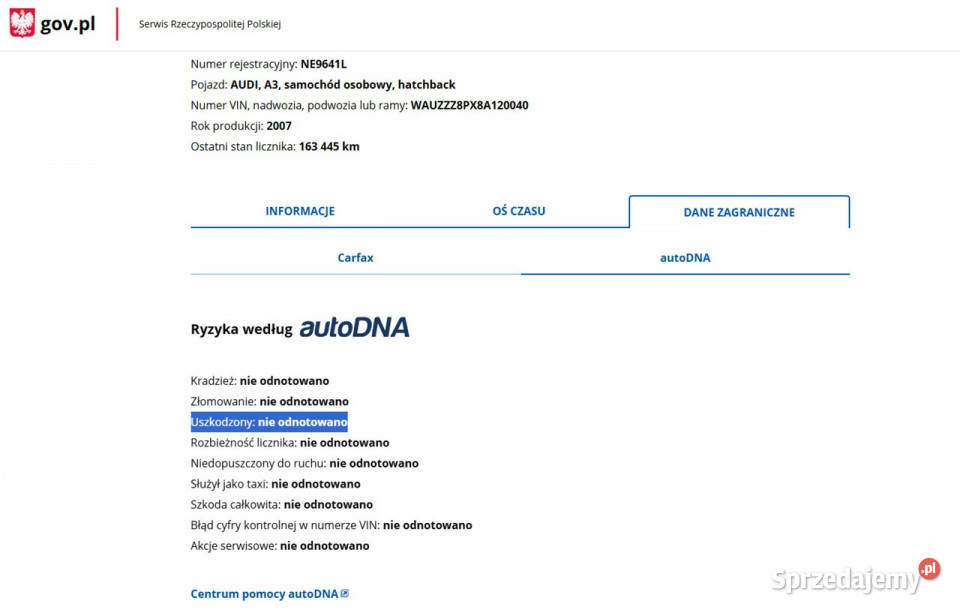 Audi A3 Sportback Benzyna Zarejestrowany Elbląg