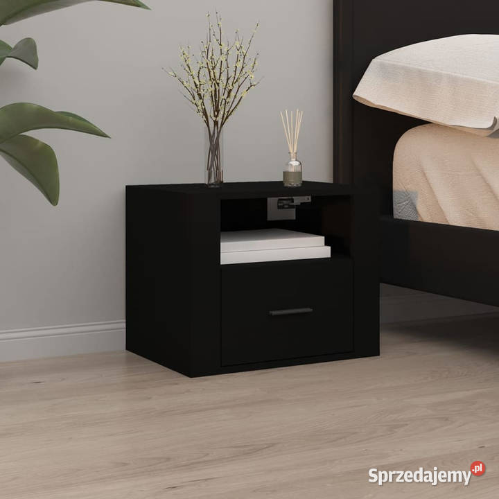 Szafki nocne wiszące 2 czarne 50x36x40 WM816883 Meble mazowieckie Warszawa