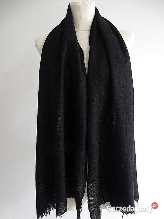Szal Kaszmirowy 100 Kaszmir Czarny Duży podlaskie Łomża