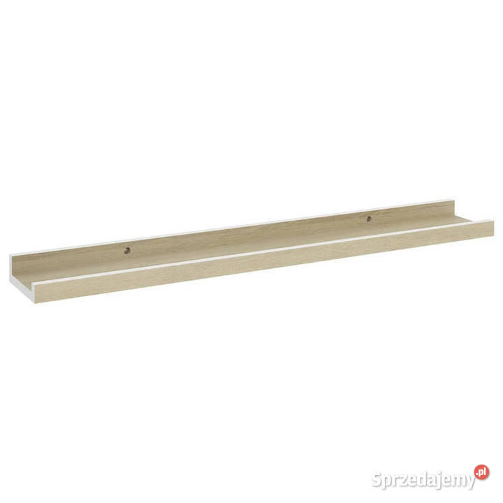 Półki ścienne 4 biel i dąb sonoma 60x9x3 Warszawa