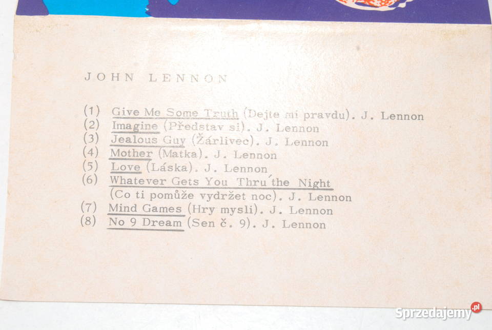 Stara kaseta magnetofonowa John Lennon Emi Cieszyn