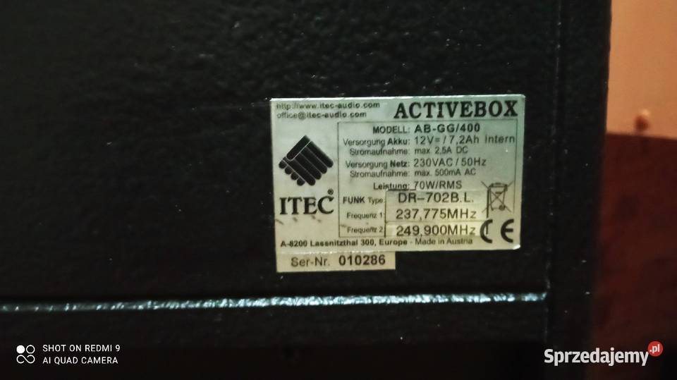 Kolumna ITEC ACTIVE BOX sprzedam Wrocław