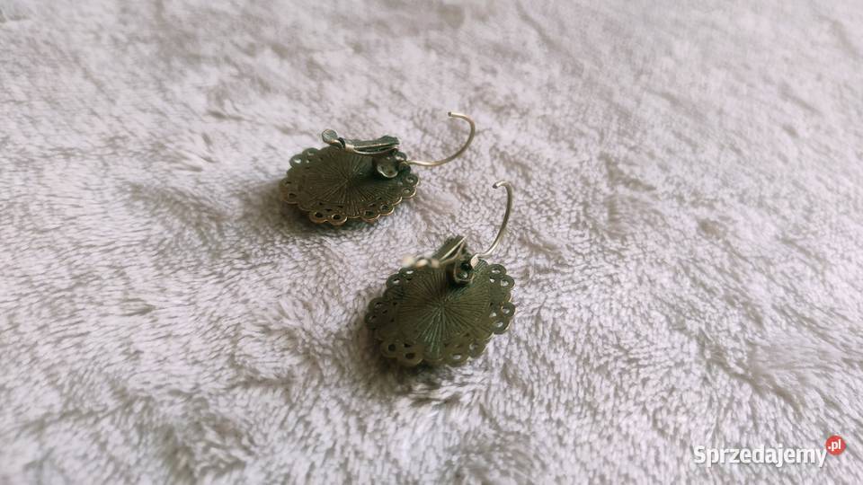 Kolczyki kamea kamee vintage retro brąz z Tarnowskie Góry sprzedam