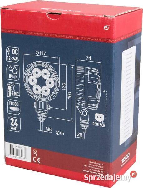 Lampa robocza LED okrągła 24W 1500 lm 1030V