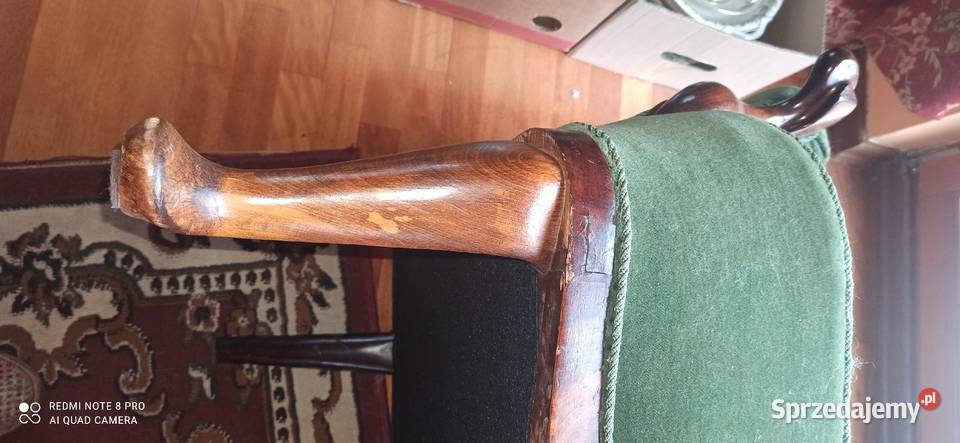 Sofa W stylu Ludwika XIX w Welurowa tapicerka Gdańsk