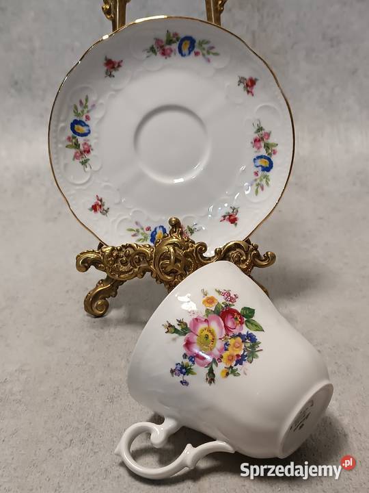 SELTMANN WEIDEN Duet Kolekcjonerska Filiżanka Porcelana i szkło Augustów