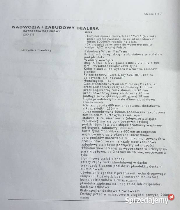 Iveco Daily ogranicznik prędkości lubuskie