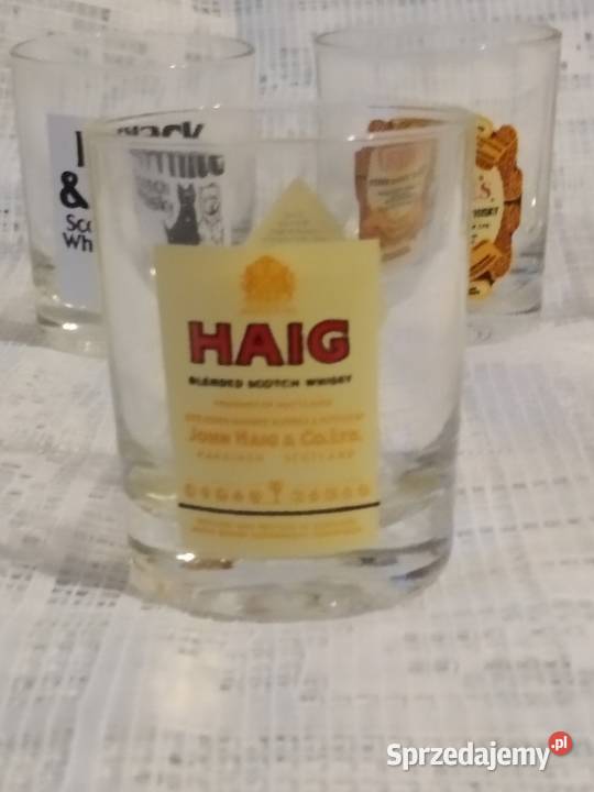Komplet kieliszków z nadrukiem etykietek whisky