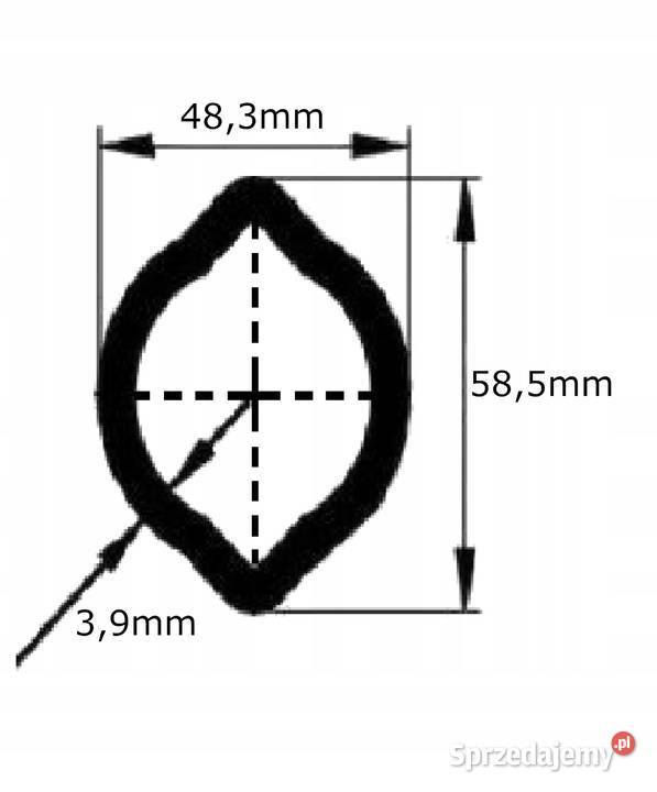 Rura wału WOM profilowa cytryna 483x585x39mm 1m Kamionna
