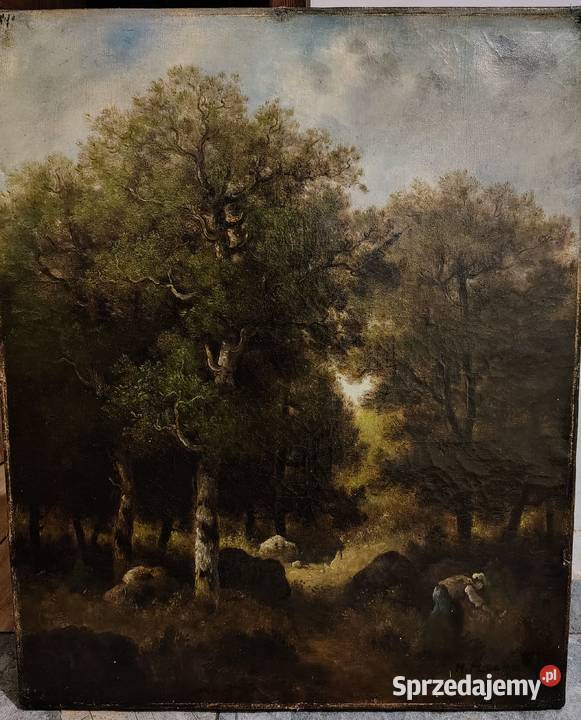 Park stary obraz olejny Malarstwo Kartuzy sprzedam