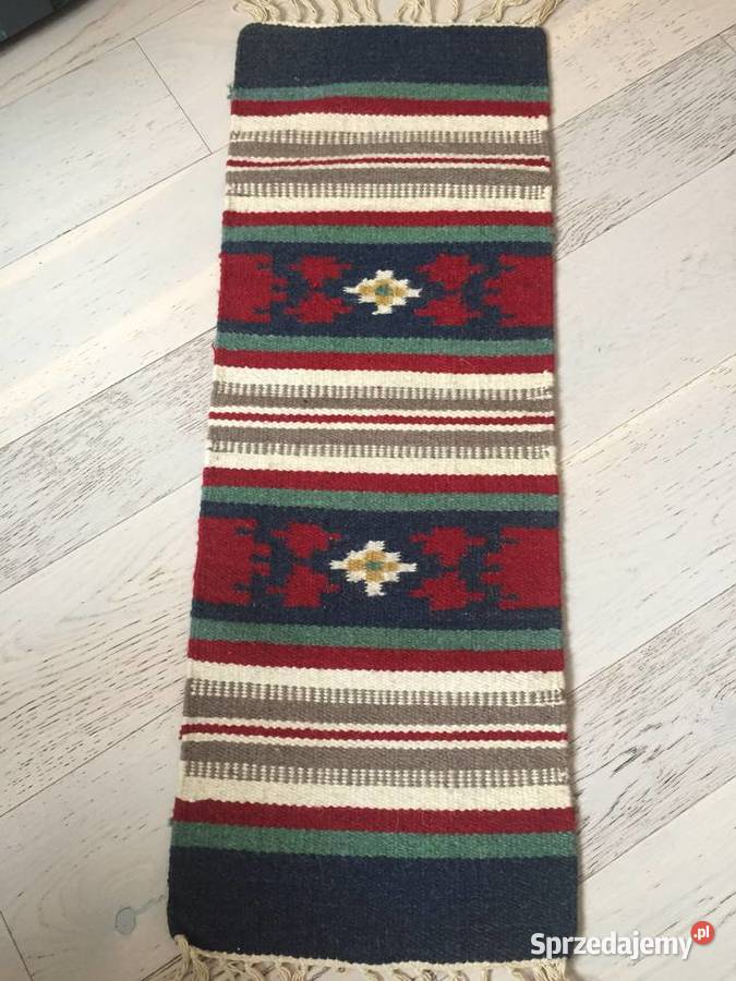 Wełniak tkany ręcznie wielokolorowy Ryki