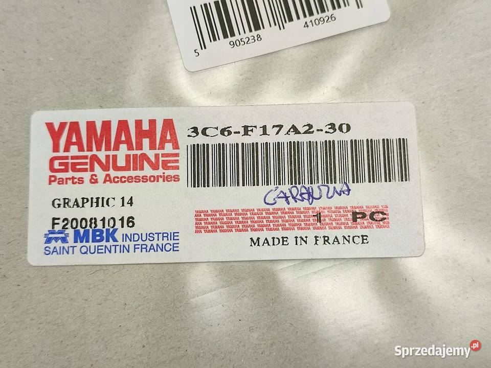 NAKLEJKA AEROX R PRAWY ZADUPEK YAMAHA YQ50 AEROX