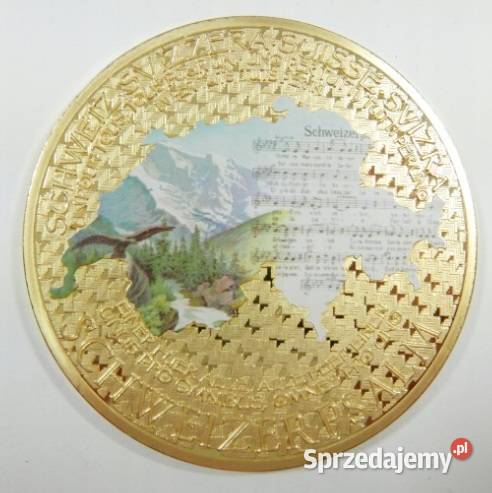 4 x Medal Moneta SZWAJCARIA ZŁOTO 50 mm Olbrzym Sosnowiec
