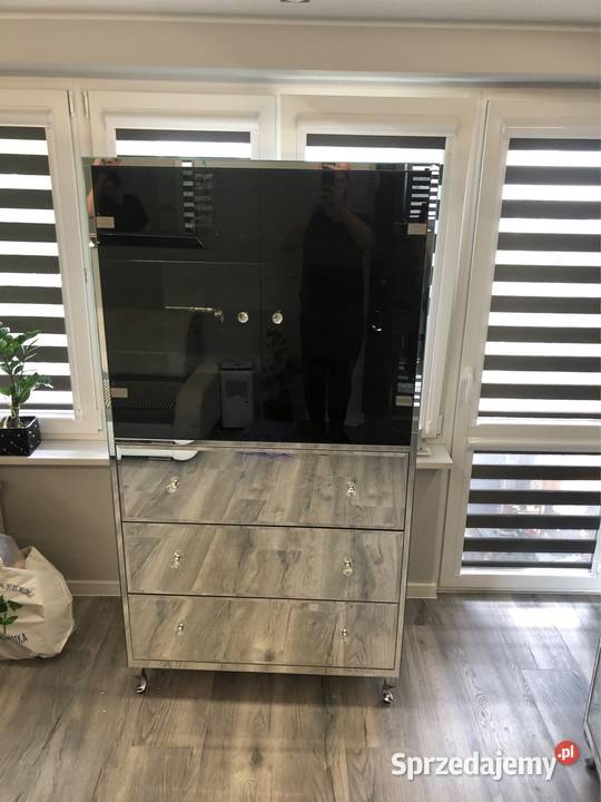 Witryna lustrzana czarna glamour