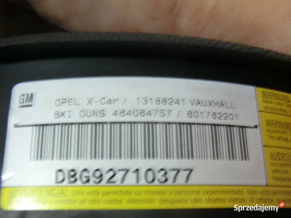 Opel airbag DBG92710377 małopolskie Krzeszowice
