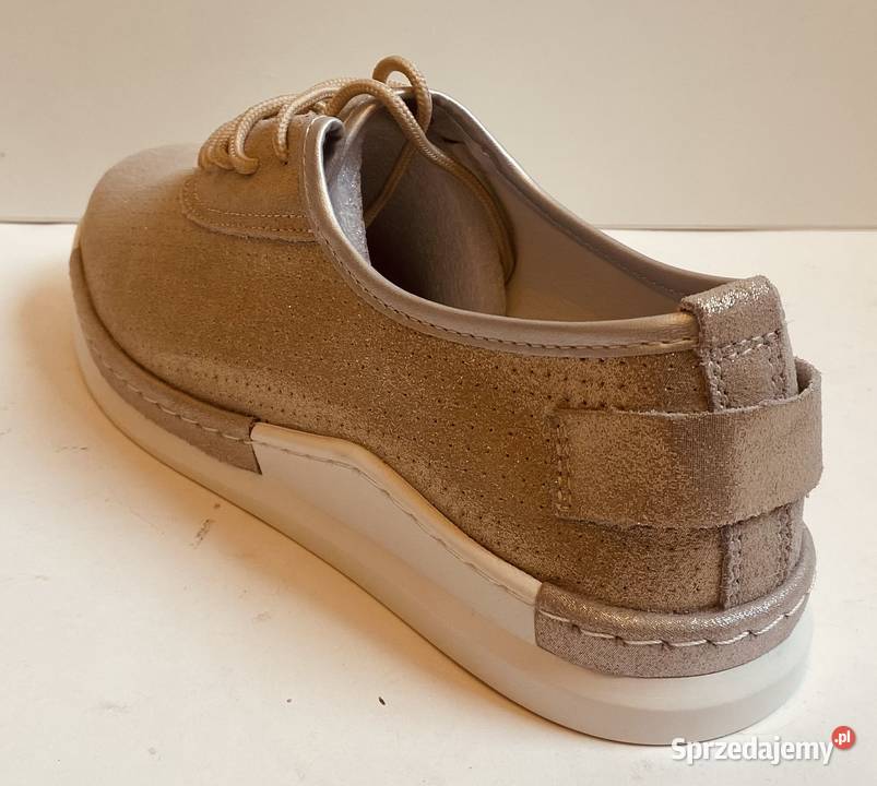 Skórzane złote półbuty Sergio Bardi rozmiar 40 Obuwie Żyrardów