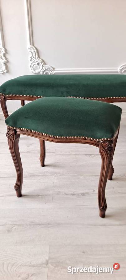 Stylowa pufa podnóżek stołek butelkowa zieleń 46cm zachodniopomorskie Szczecin