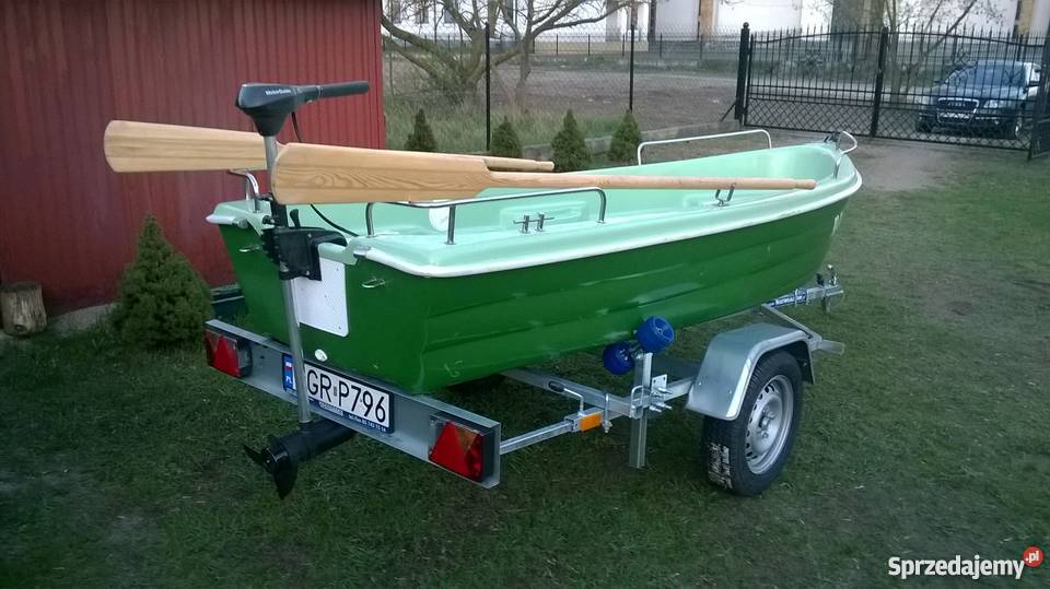 Łódź rekraacyjnowędkarska silnik przyczepa Grajewo