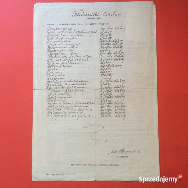 1748 Świadectwo Dojrzałości Liceum Tchórzewski zachodniopomorskie Szczecin
