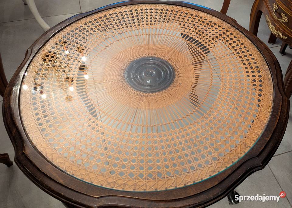 Wspaniały okrągły stolik dębowysklep Dąbrowa