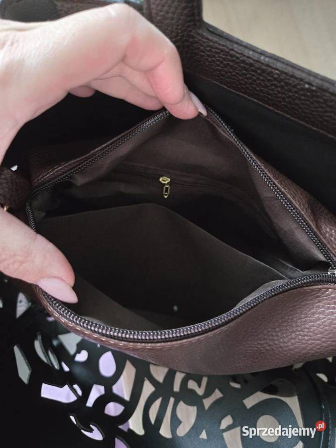 Torebka ażurowa bordo braz Ząbki