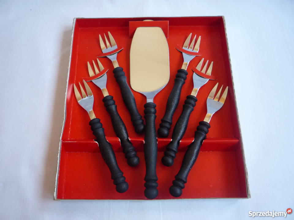Antyk NOWY Komplet Widelczyki 6 Łopatka Ciasta Szczecin